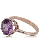 Vintage Ring Amethyst Sterling silver rose gold plated vrc157rp